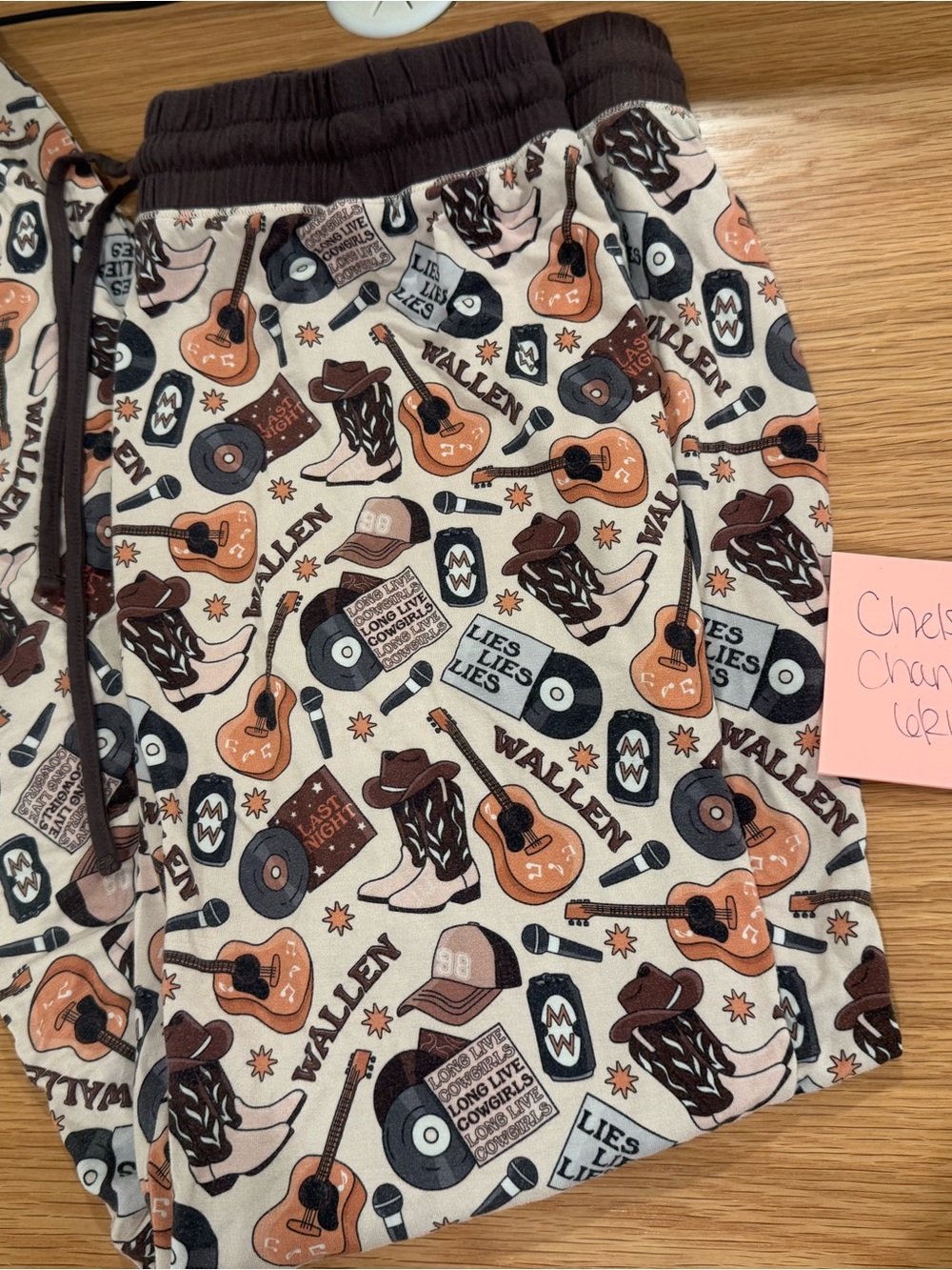 Lolly and Laddie Morgan Wallen Guitar & Cowboy Print Lounge pants